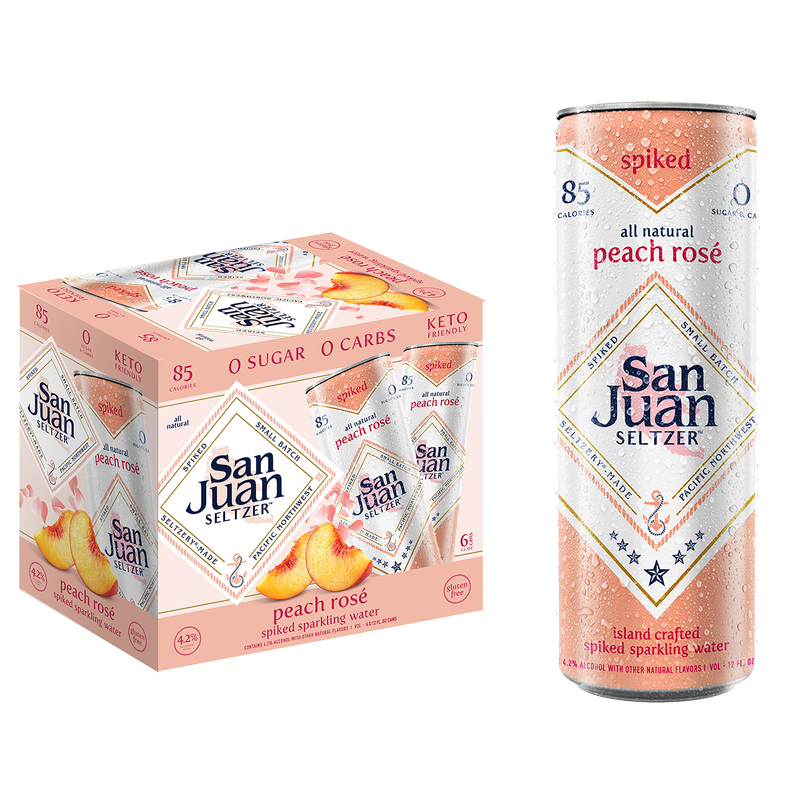 San Juan Spiked Seltzer Peach Rose 6pk 12oz Can 4.2% ABV – BevMo