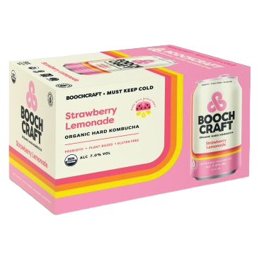 ちゃや①②郵 丸121416(bh)コズ→ネオンピンクレモン他 Boochcraft Strawberry Lemonade Hard Kombucha 6pk 12oz Cans – BevMo