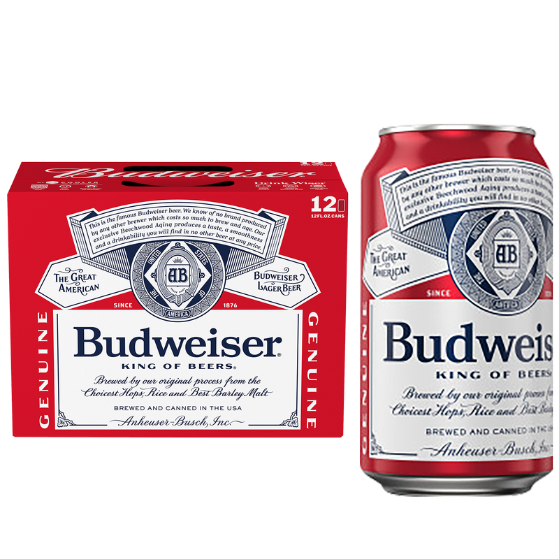 Budweiser 12pk 12oz Can 5.0% ABV – BevMo! Washington
