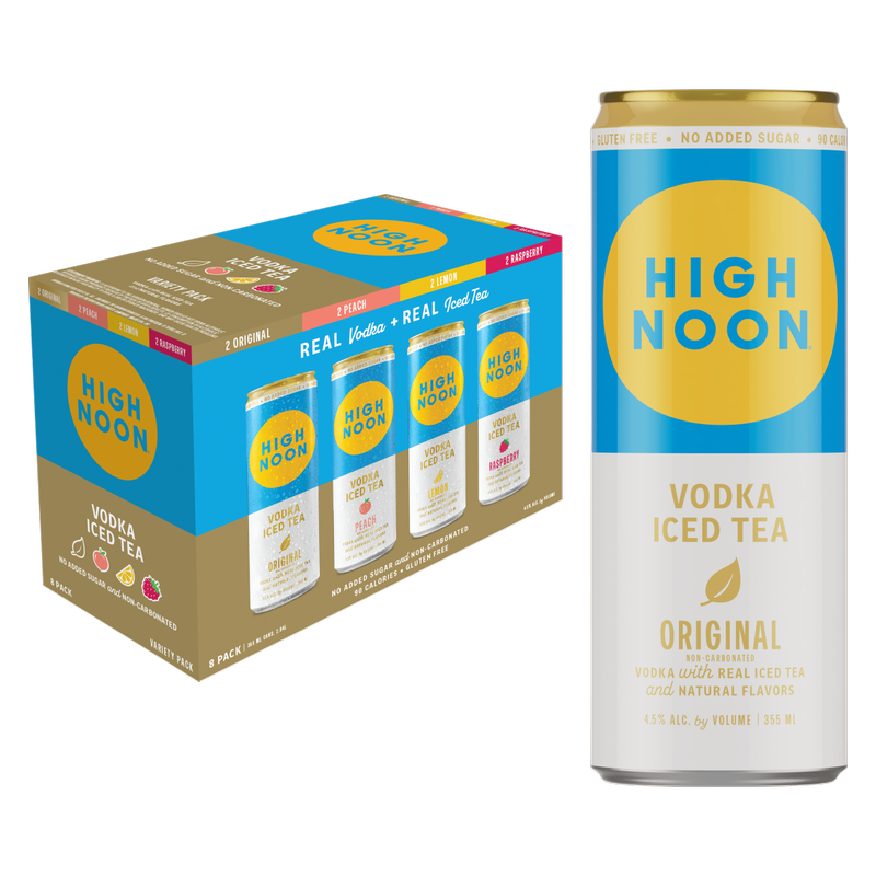 High Noon Iced Tea 8pk 12oz Can 5% ABV – BevMo! Washington