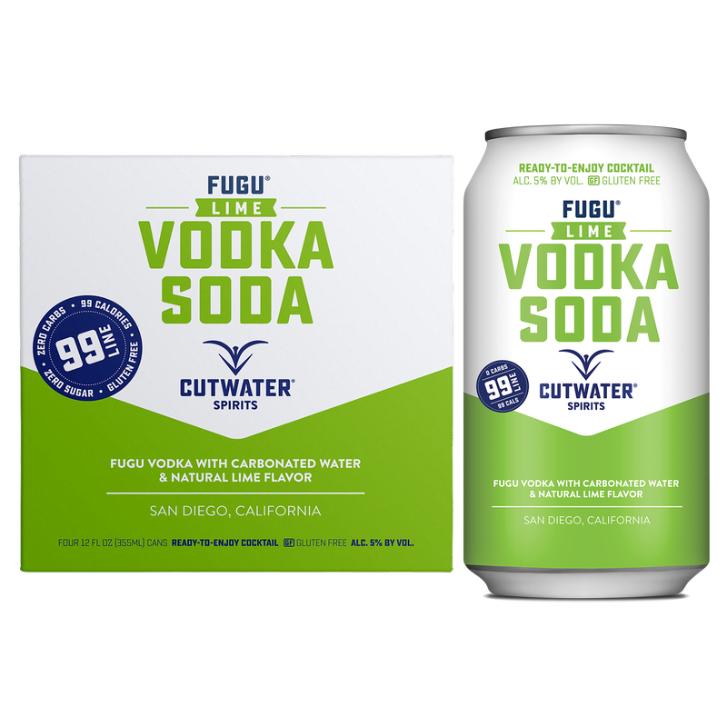 Cutwater Lime Vodka Soda 4pk 12oz can 5% ABV – BevMo! Washington