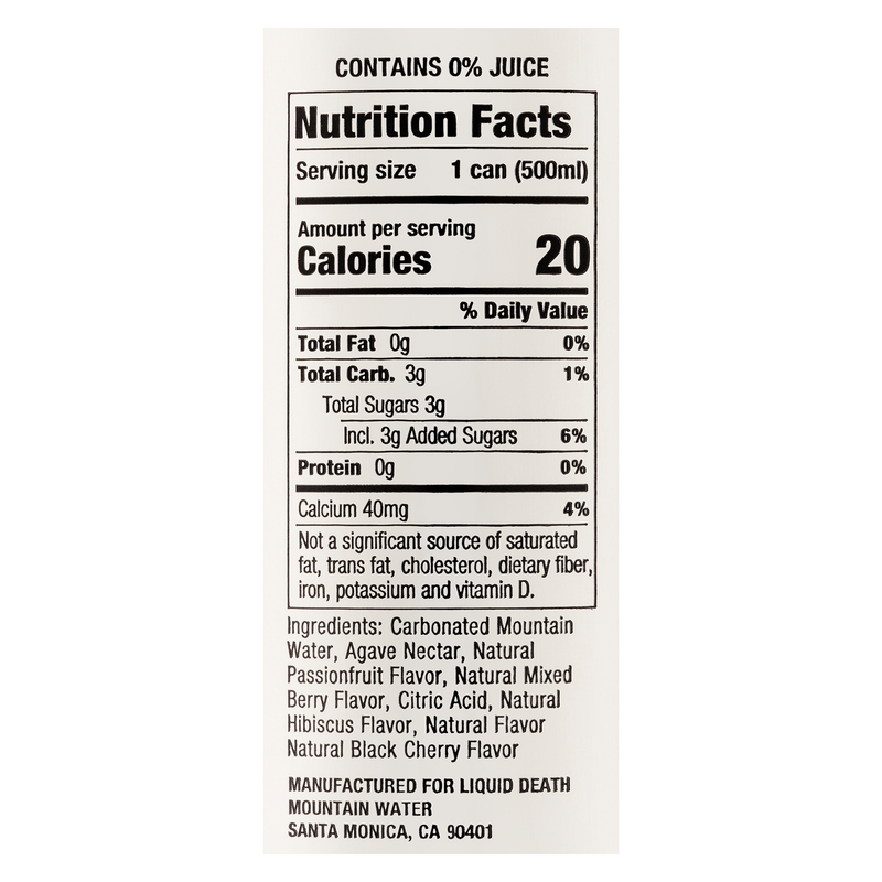Liquid Death Sparkling Mountain Water Berry It Alive 16.9oz Can