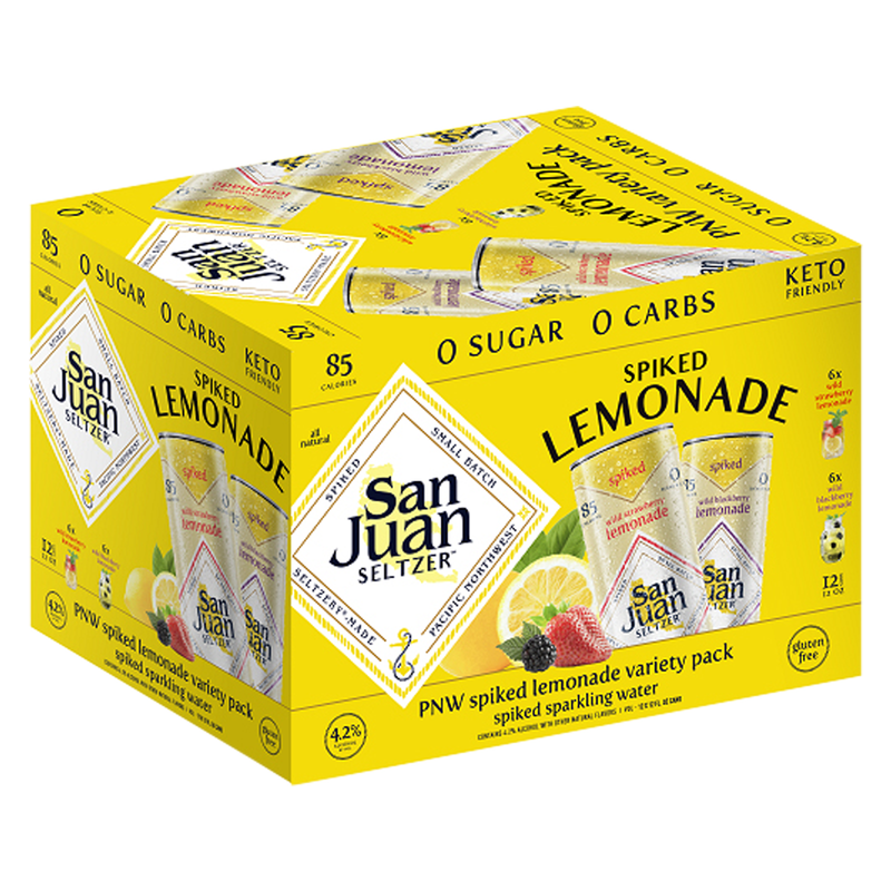 San Juan Spiked Seltzer Wild Lemonade Variety Pack 12pk 12oz can