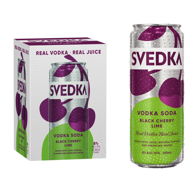Svedka Black Cherry Lime Vodka Soda 4pk 12oz Can 8% ABV – BevMo