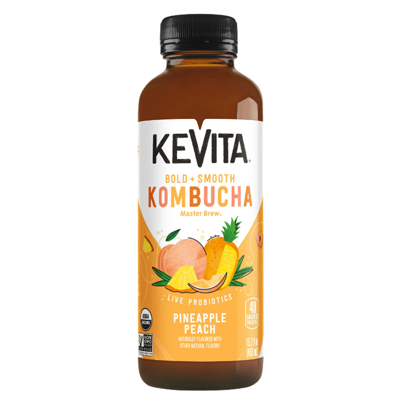 Kevita Pineapple Peach Kombucha 15.2oz Btl – BevMo! Washington