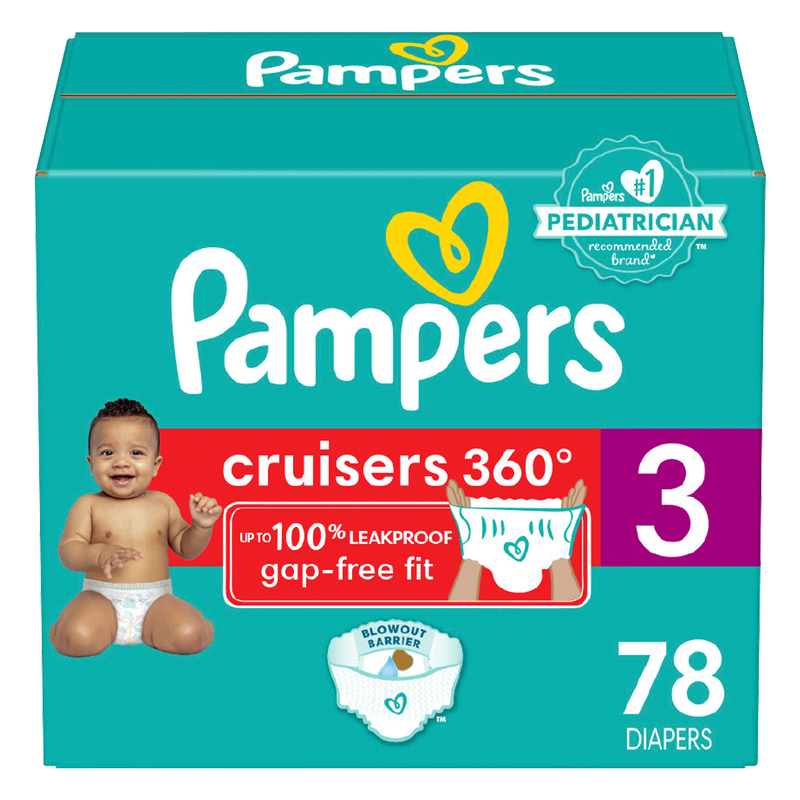box case of pampers size Pampers Cruisers 360 Size Super Pack 78 ct