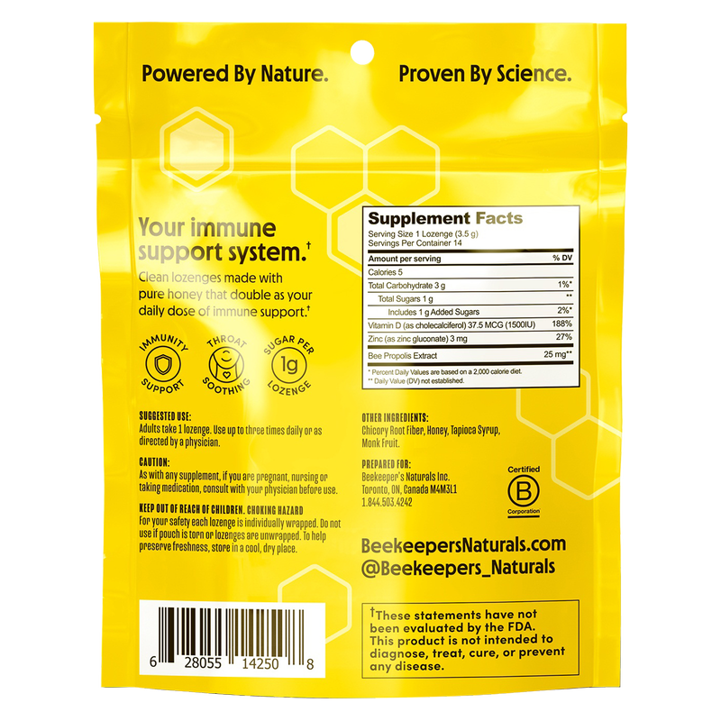 Beekeeper's Naturals B.Soothed Honey Cough Drops 14ct