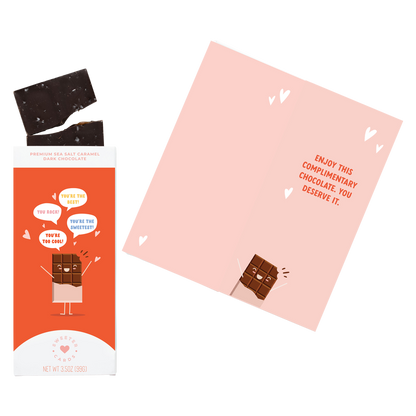 Sweeter Cards Complimentary Messages Sea Salt Caramel Dark Chocolate Bar 3.5oz