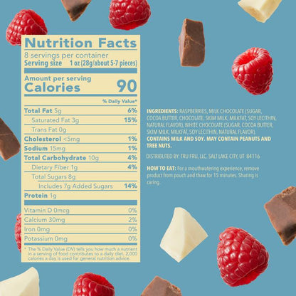 Tru Fru Natures Raspberries Hyper Chilled in White & Milk Chocolate