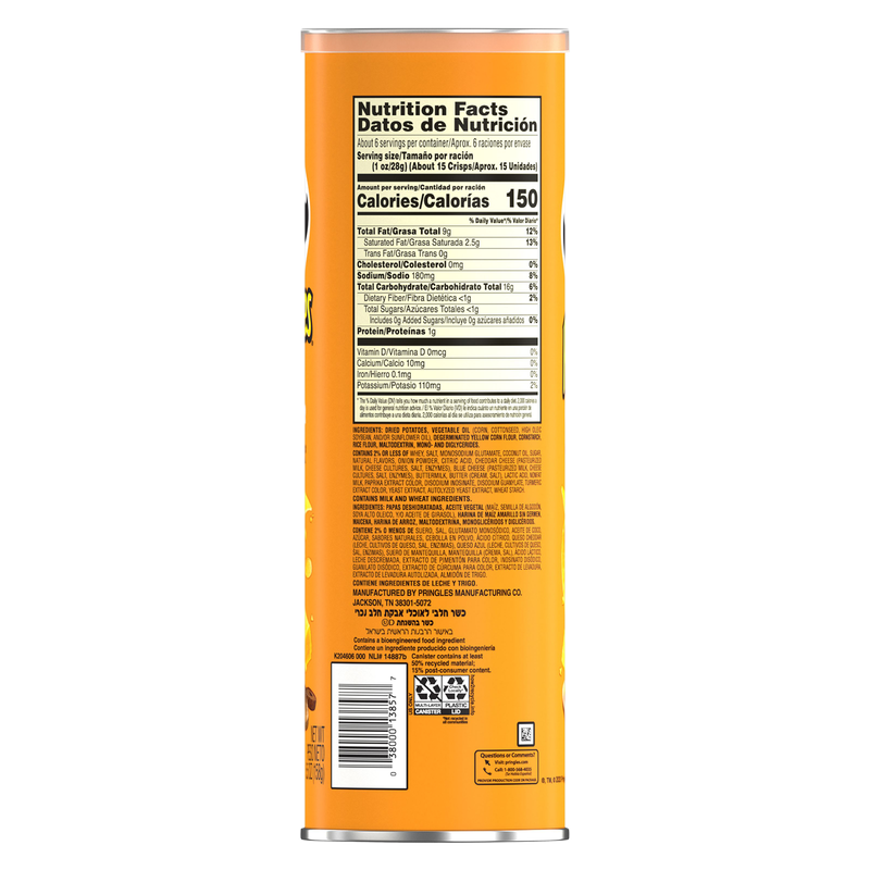 Pringles Cheddar Cheese Potato Crisps Chips 5.5oz