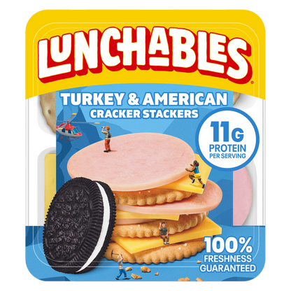 Lunchables Turkey & American Cheese Cracker Stackers with Chocolate Sandwich Cookies  - 3.2oz