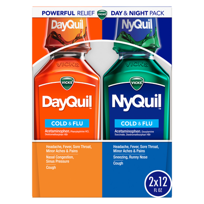 Vicks DayQuil NyQuil Combo Pack Cold & Flu Original 12oz