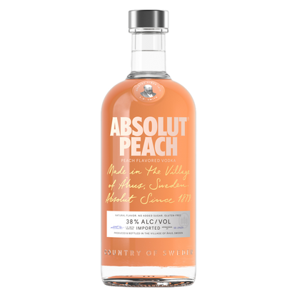 ABSOLUT Peach Flavored Vodka 750 ML 76 Proof