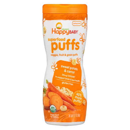 Happy Baby Organic Sweet Potato & Carrot Puffs 2.1oz
