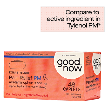 Goodnow PM Extra Strength Sleep Aid & Pain Reliever Acetaminophen 48 Caplets