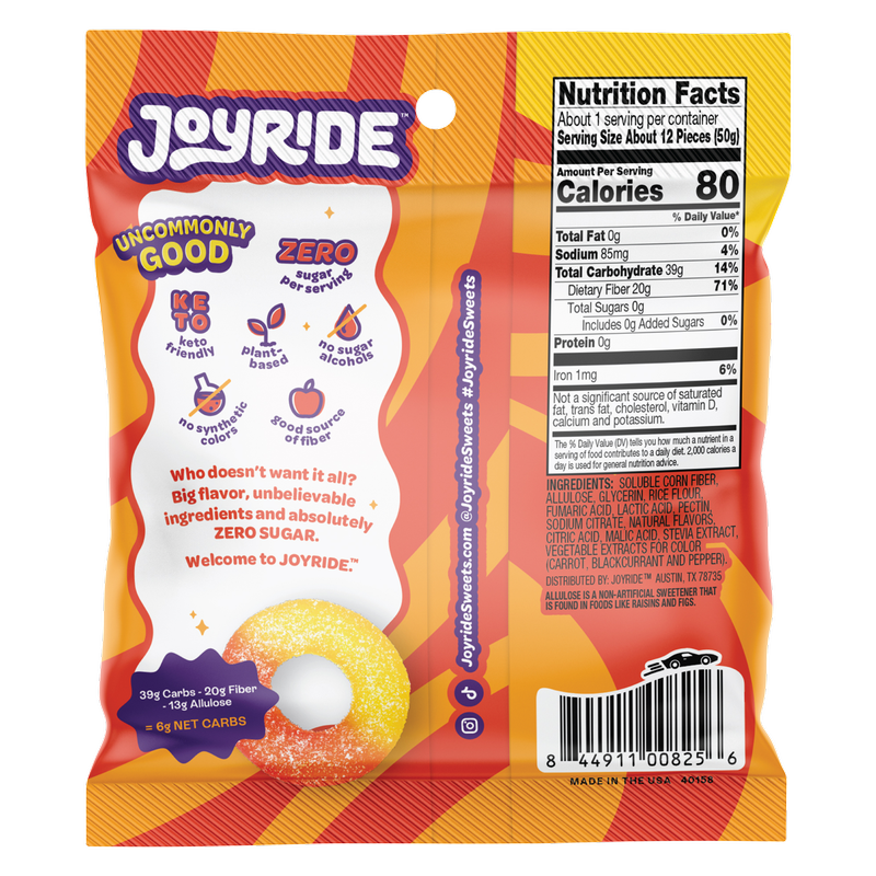 Joyride Zero Sugar Peachy Mango Rings 1.8oz – BevMo! Washington