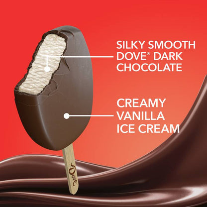 Dove Vanilla Ice Cream Bars Coated With Dark Chocolate, 3 Pack, 2.89 Oz Bars