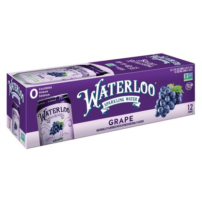 Waterloo Sparkling Grape Water 12pk 12oz Can