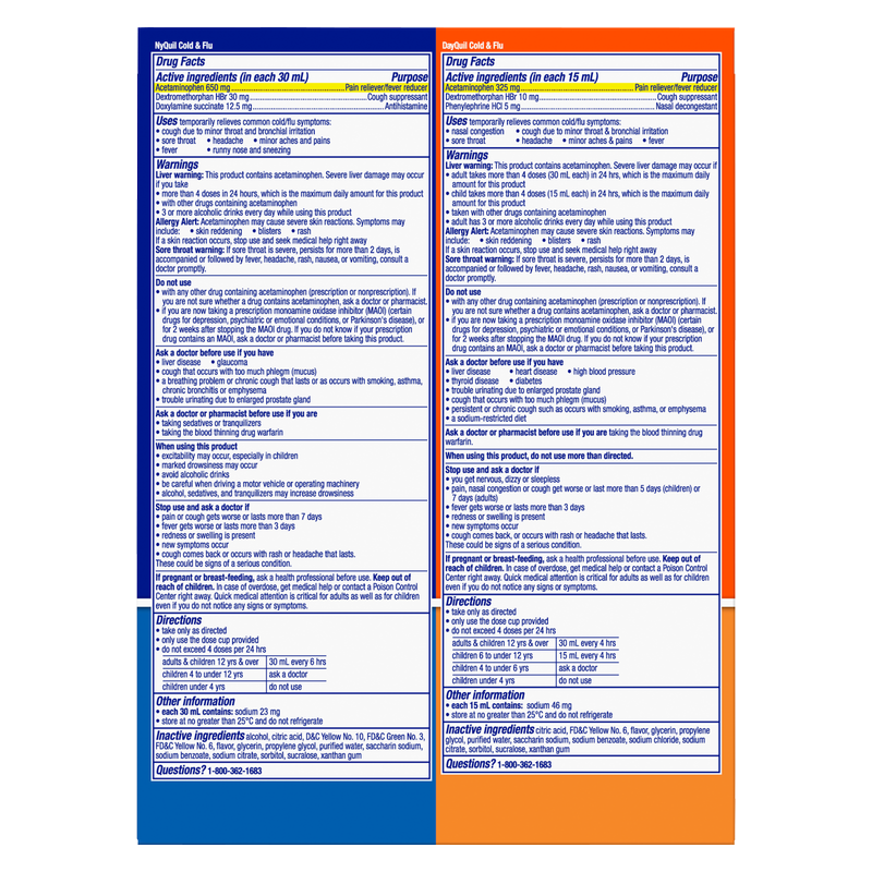 Vicks DayQuil NyQuil Combo Pack Cold & Flu Original 12oz