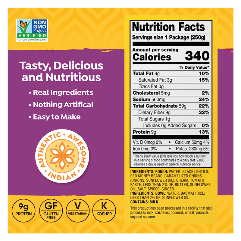 Tasty Bite Madras Lentil Protein Bowl 8.8oz