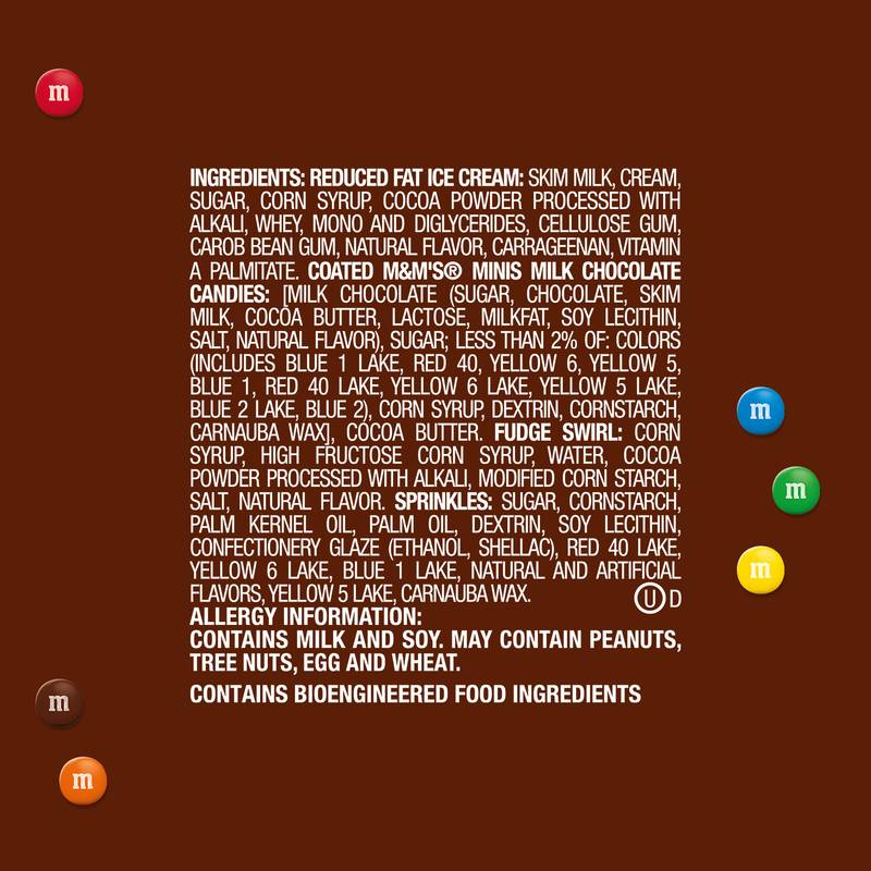 M&M'S Chocolate Ice Cream with M&M'S Minis Candies, Chocolate Fudge Swirls and Rainbow Sprinkles, 14 Oz