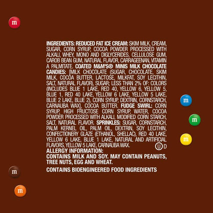 M&M'S Chocolate Ice Cream with M&M'S Minis Candies, Chocolate Fudge Swirls and Rainbow Sprinkles, 14 Oz