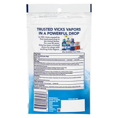 Vicks VapoCool Medicated Drops Cool Blue 20ct