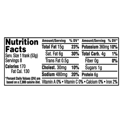 Ball Park All Uncured Beef Hot Dogs - 8ct /15oz