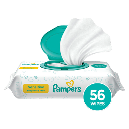 Pampers Sensitive Fragrance Free Baby Wipes 1X Pop-Top 56ct