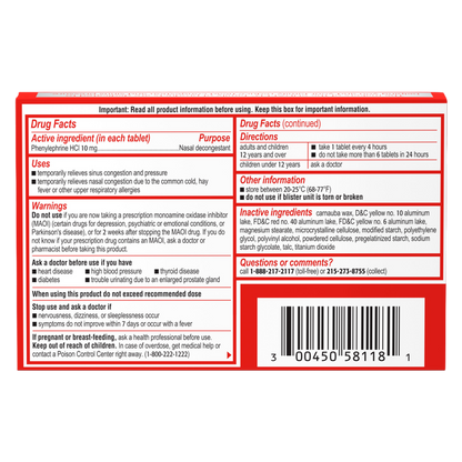 Sudafed PE Maximum Strength Sinus Pressure & Congestion Relief 18ct