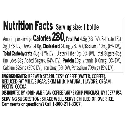 Starbucks Dark Chocolate Brownie Frappuccino 13.7oz Btl