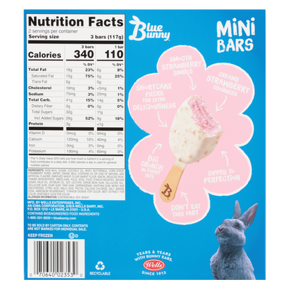 Blue Bunny Strawberry Shortcake Mini Bars 6ct