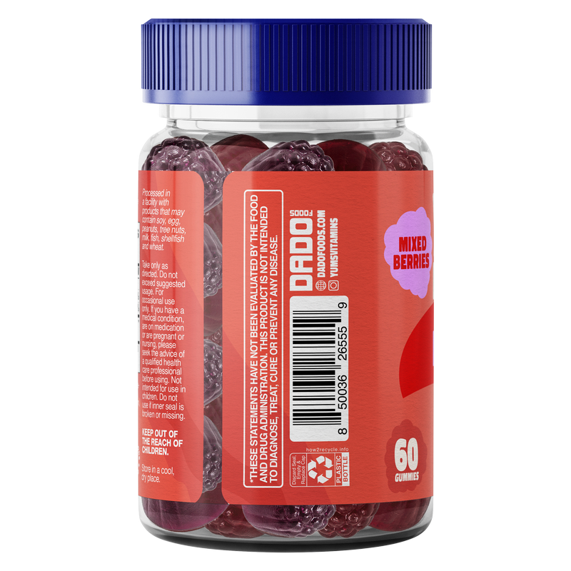 Yums Vitamins Sugar Free Prebiotic Gummies 60ct