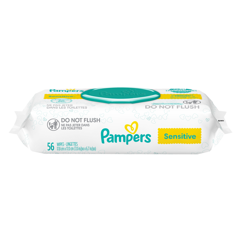Pampers Sensitive Fragrance Free Baby Wipes 1X Pop-Top 56ct