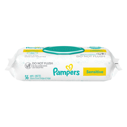Pampers Sensitive Fragrance Free Baby Wipes 1X Pop-Top 56ct