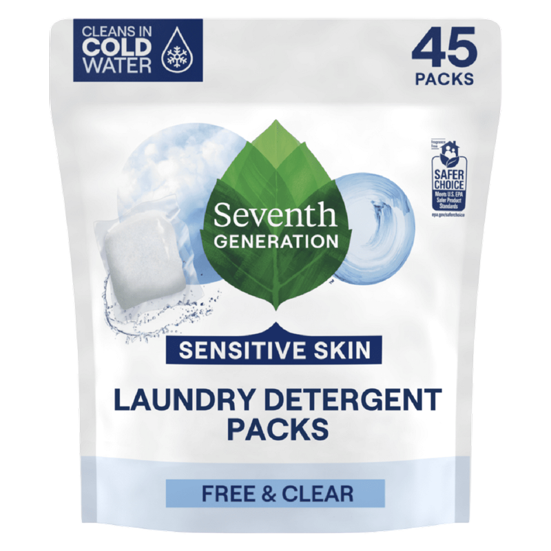Seventh Generation Free & Clear Laundry Detergent Packs 45ct
