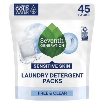 Seventh Generation Free & Clear Laundry Detergent Packs 45ct
