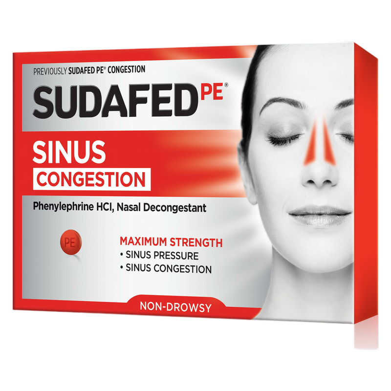 Sudafed PE Maximum Strength Sinus Pressure & Congestion Relief 18ct