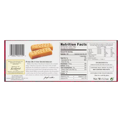 Walkers Pure Butter Shortbread Fingers 5.3oz