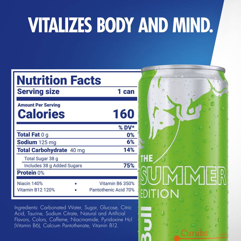 Red Bull Energy Drink The Summer Edition Curuba Elderflower 12oz Can