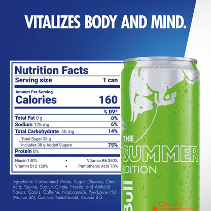 Red Bull Energy Drink The Summer Edition Curuba Elderflower 12oz Can