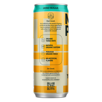 Machu Picchu Alpine Mint Energy Organic Yerba Mate Zero Sugar 12oz Can