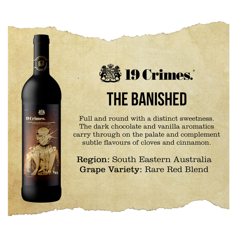 19 Crimes The Banished Red – Australischer Rotwein, Kräftiger Geschmack, Enthält Sulfite