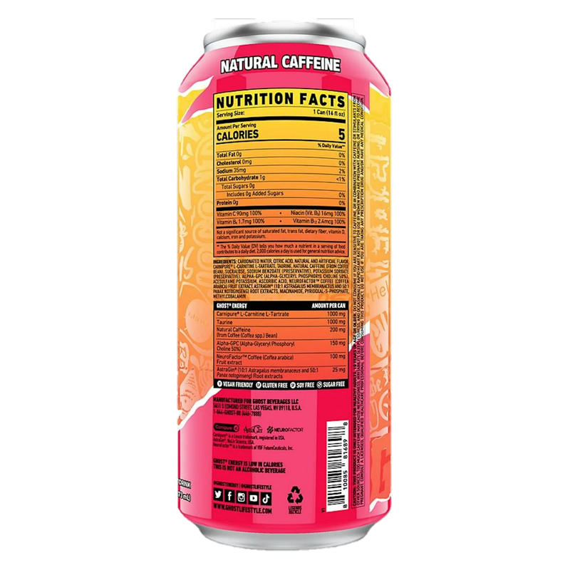 GHOST ENERGY Zero Sugar Strawbango Margarita Limited Edition 16oz Can