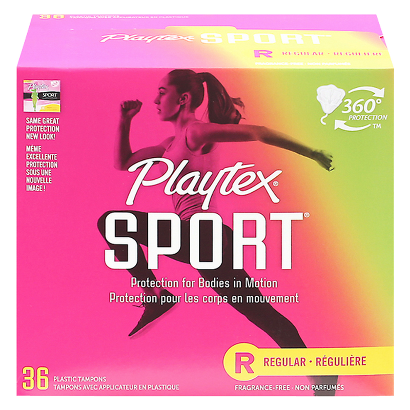 Playtex Sport Tampons Multipack, Regular Unscented Pack of 36