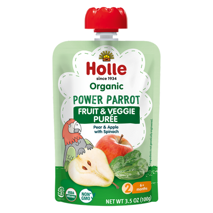 Holle Organic Fruit & Veggie Puree Pouch-Power Parrot, 3.5oz