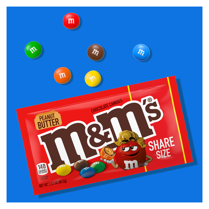 M&M's Peanut Butter Milk Chocolate Candies Share Size 2.83oz
