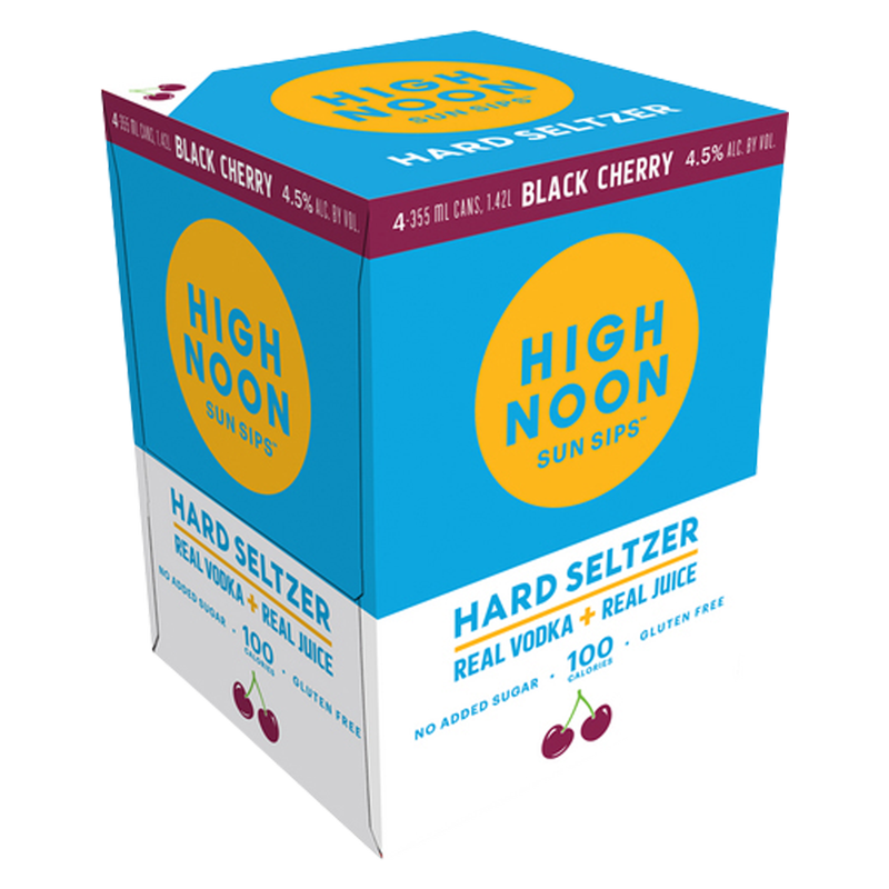 趣味 Noon AW18 High Noon Black Cherry Vodka Hard Seltzer 4pk 12oz Cans 4.5% ABV
