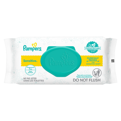 Pampers Sensitive Fragrance Free Baby Wipes 1X Pop-Top 56ct