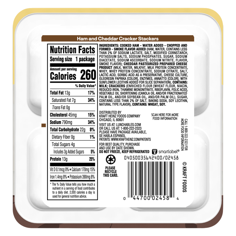 Lunchables Ham & Cheddar Cracker Stackers -  3.2oz